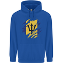 Torn Barbados Flag Barbadians Day Football Mens 80% Cotton Hoodie Royal Blue