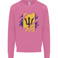 Torn Barbados Flag Barbadians Day Football Mens Sweatshirt Jumper Azalea