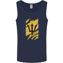 Torn Barbados Flag Barbadians Day Football Mens Vest Tank Top Navy Blue