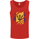 Torn Barbados Flag Barbadians Day Football Mens Vest Tank Top Red
