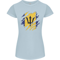 Torn Barbados Flag Barbadians Day Football Womens Petite Cut T-Shirt Light Blue