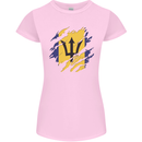 Torn Barbados Flag Barbadians Day Football Womens Petite Cut T-Shirt Light Pink