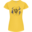 Torn Barbados Flag Barbadians Day Football Womens Petite Cut T-Shirt Yellow