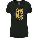 Torn Barbados Flag Barbadians Day Football Womens Wider Cut T-Shirt Black