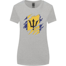 Torn Barbados Flag Barbadians Day Football Womens Wider Cut T-Shirt Sports Grey