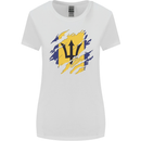 Torn Barbados Flag Barbadians Day Football Womens Wider Cut T-Shirt White