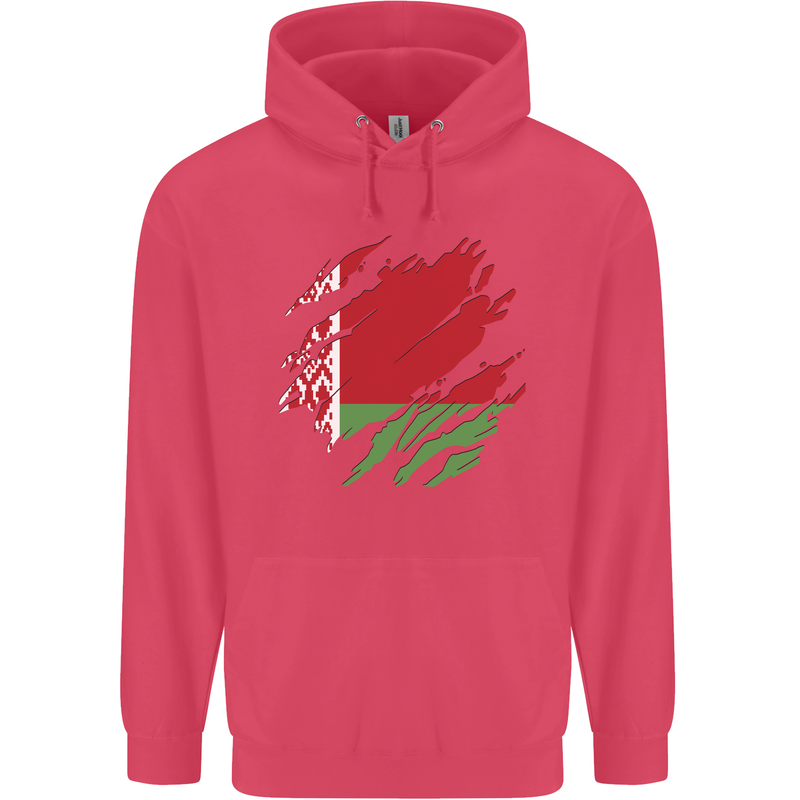 Torn Belarus Flag Belarusian Day Football Childrens Kids Hoodie Heliconia