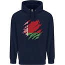 Torn Belarus Flag Belarusian Day Football Childrens Kids Hoodie Navy Blue
