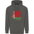 Torn Belarus Flag Belarusian Day Football Childrens Kids Hoodie Storm Grey