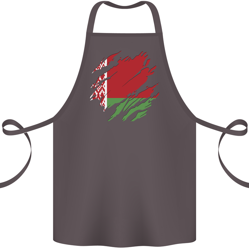 Torn Belarus Flag Belarusian Day Football Cotton Apron 100% Organic Dark Grey