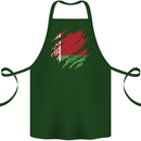 Torn Belarus Flag Belarusian Day Football Cotton Apron 100% Organic Forest Green