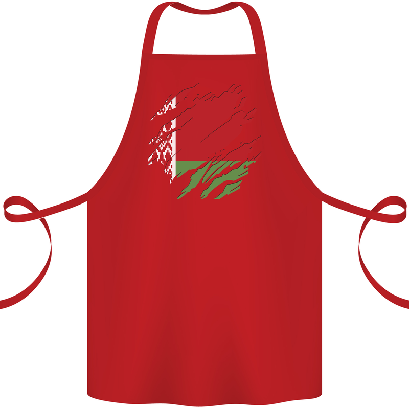 Torn Belarus Flag Belarusian Day Football Cotton Apron 100% Organic Red