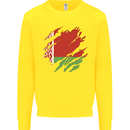 Torn Belarus Flag Belarusian Day Football Kids Sweatshirt Jumper Yellow