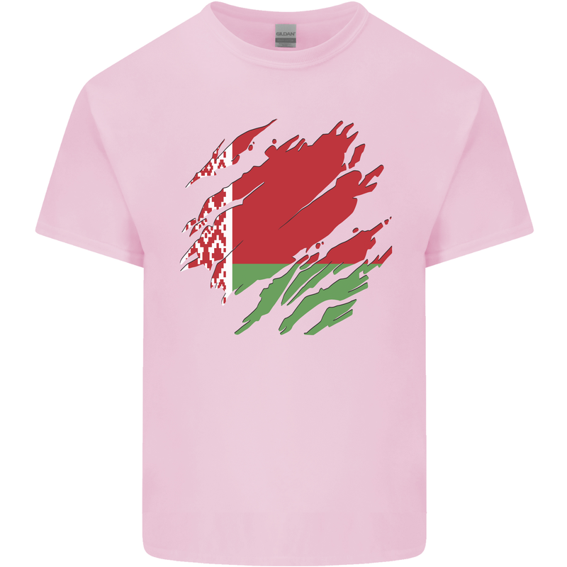 Torn Belarus Flag Belarusian Day Football Kids T-Shirt Childrens Light Pink
