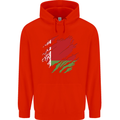 Torn Belarus Flag Belarusian Day Football Mens 80% Cotton Hoodie Bright Red