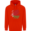 Torn Belarus Flag Belarusian Day Football Mens 80% Cotton Hoodie Bright Red