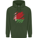Torn Belarus Flag Belarusian Day Football Mens 80% Cotton Hoodie Forest Green
