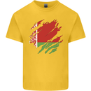 Torn Belarus Flag Belarusian Day Football Mens Cotton T-Shirt Tee Top Yellow