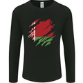 Torn Belarus Flag Belarusian Day Football Mens Long Sleeve T-Shirt Black