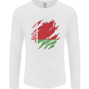 Torn Belarus Flag Belarusian Day Football Mens Long Sleeve T-Shirt White