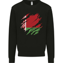 Torn Belarus Flag Belarusian Day Football Mens Sweatshirt Jumper Black