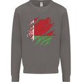 Torn Belarus Flag Belarusian Day Football Mens Sweatshirt Jumper Charcoal
