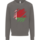 Torn Belarus Flag Belarusian Day Football Mens Sweatshirt Jumper Charcoal
