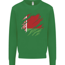 Torn Belarus Flag Belarusian Day Football Mens Sweatshirt Jumper Irish Green
