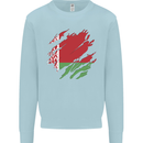 Torn Belarus Flag Belarusian Day Football Mens Sweatshirt Jumper Light Blue
