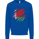 Torn Belarus Flag Belarusian Day Football Mens Sweatshirt Jumper Royal Blue
