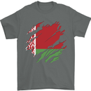 Torn Belarus Flag Belarusian Day Football Mens T-Shirt 100% Cotton Charcoal