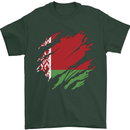 Torn Belarus Flag Belarusian Day Football Mens T-Shirt 100% Cotton Forest Green