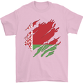 Torn Belarus Flag Belarusian Day Football Mens T-Shirt 100% Cotton Light Pink