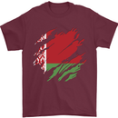 Torn Belarus Flag Belarusian Day Football Mens T-Shirt 100% Cotton Maroon