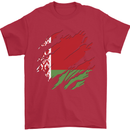 Torn Belarus Flag Belarusian Day Football Mens T-Shirt 100% Cotton Red