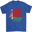 Torn Belarus Flag Belarusian Day Football Mens T-Shirt 100% Cotton Royal Blue