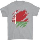Torn Belarus Flag Belarusian Day Football Mens T-Shirt 100% Cotton Sports Grey