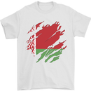Torn Belarus Flag Belarusian Day Football Mens T-Shirt 100% Cotton White