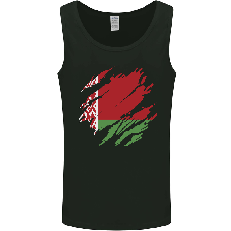 Torn Belarus Flag Belarusian Day Football Mens Vest Tank Top Black