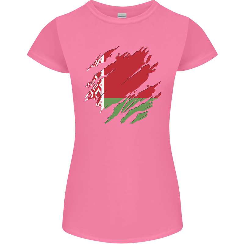 Torn Belarus Flag Belarusian Day Football Womens Petite Cut T-Shirt Azalea