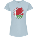 Torn Belarus Flag Belarusian Day Football Womens Petite Cut T-Shirt Light Blue