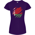 Torn Belarus Flag Belarusian Day Football Womens Petite Cut T-Shirt Purple