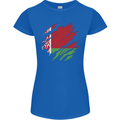 Torn Belarus Flag Belarusian Day Football Womens Petite Cut T-Shirt Royal Blue