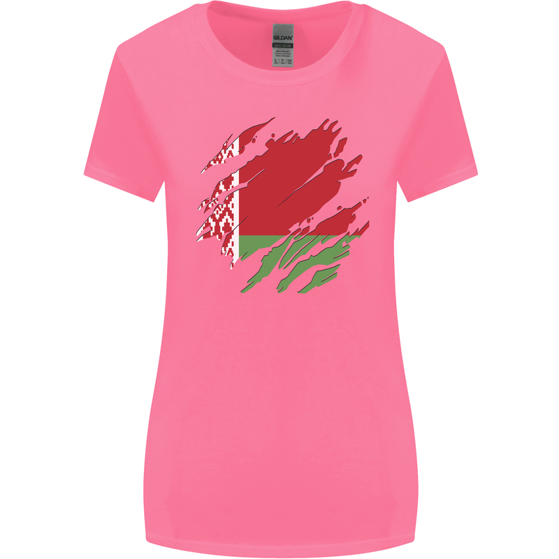 Torn Belarus Flag Belarusian Day Football Womens Wider Cut T-Shirt Azalea