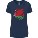 Torn Belarus Flag Belarusian Day Football Womens Wider Cut T-Shirt Navy Blue
