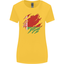 Torn Belarus Flag Belarusian Day Football Womens Wider Cut T-Shirt Yellow