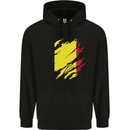 Torn Belgium Flag Belgian Day Football Childrens Kids Hoodie Black