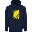 Torn Belgium Flag Belgian Day Football Childrens Kids Hoodie Navy Blue