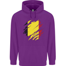 Torn Belgium Flag Belgian Day Football Childrens Kids Hoodie Purple