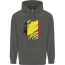Torn Belgium Flag Belgian Day Football Childrens Kids Hoodie Storm Grey